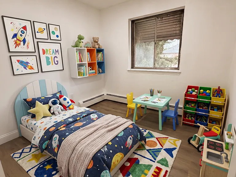 Bedroom 4- This room has been virtually staged using AI to help visualize its layout and design potential.
