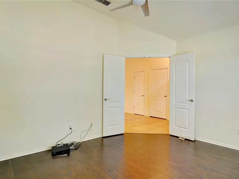 Study looking toward front hall.