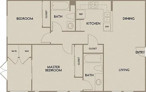 Floor plan Waterfront Two Bedroom