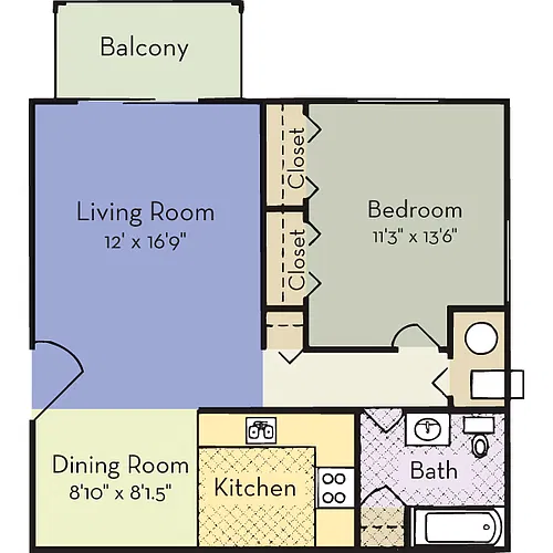 Floor plan One Bedroom Deluxe
