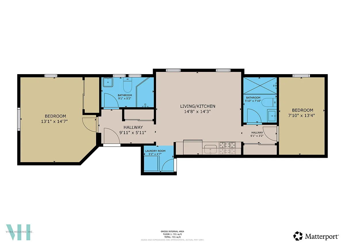 Floor plan 1032 Two Bed