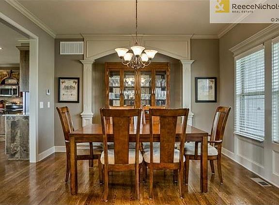 Dining room features area for a china cabinet