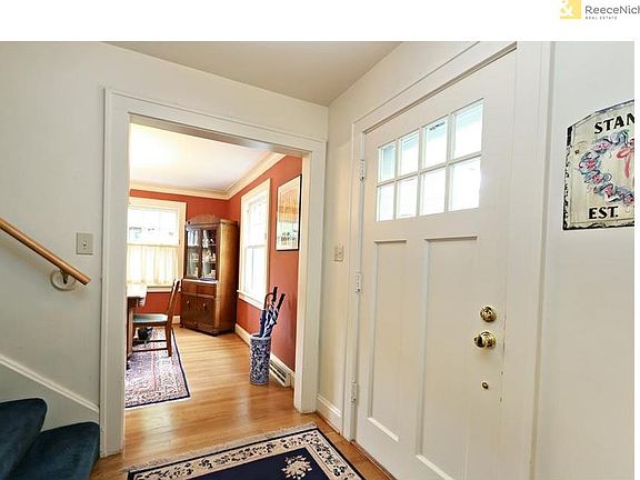 Greet guests at the home's front foyer.