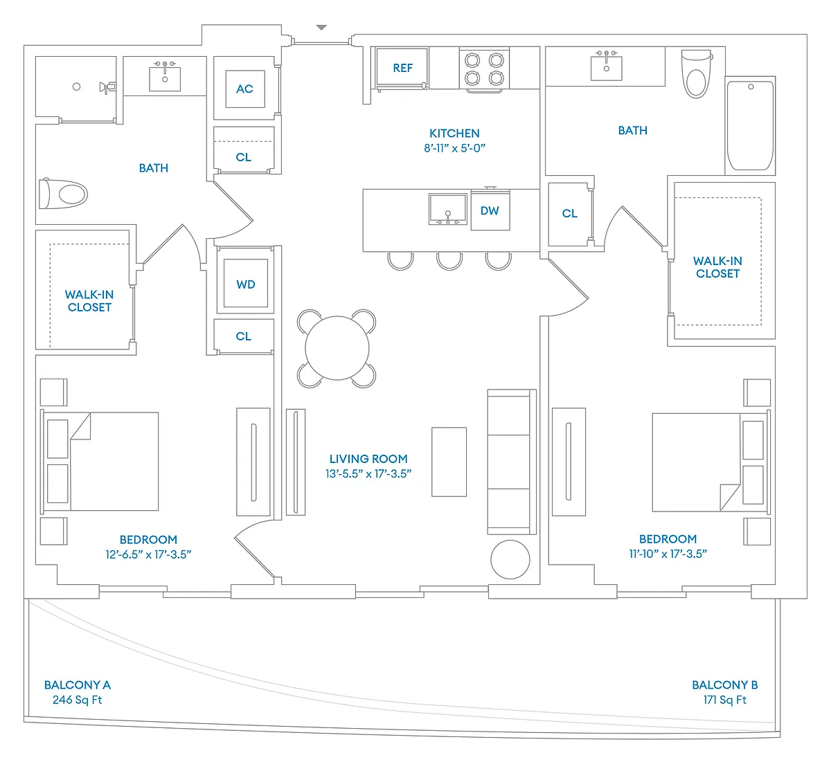 Floor plan D - Residence 10, Floors 2-9
