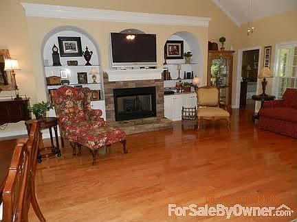 Fireplace View & Custom Built-ins