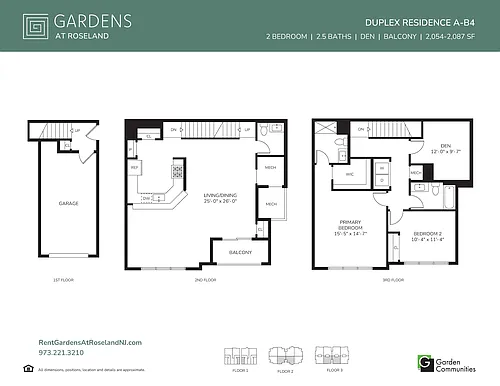 Floor plan Two Bedroom Duplex Apartment with Balcony A-B4