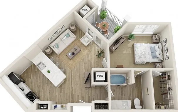 The St George One Bedroom Plan The St George One Bedroom Plan