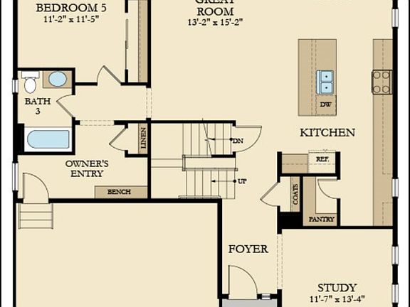 Main floor plan (mirror image)