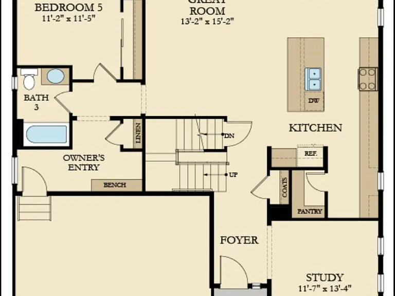 Main floor plan (mirror image)