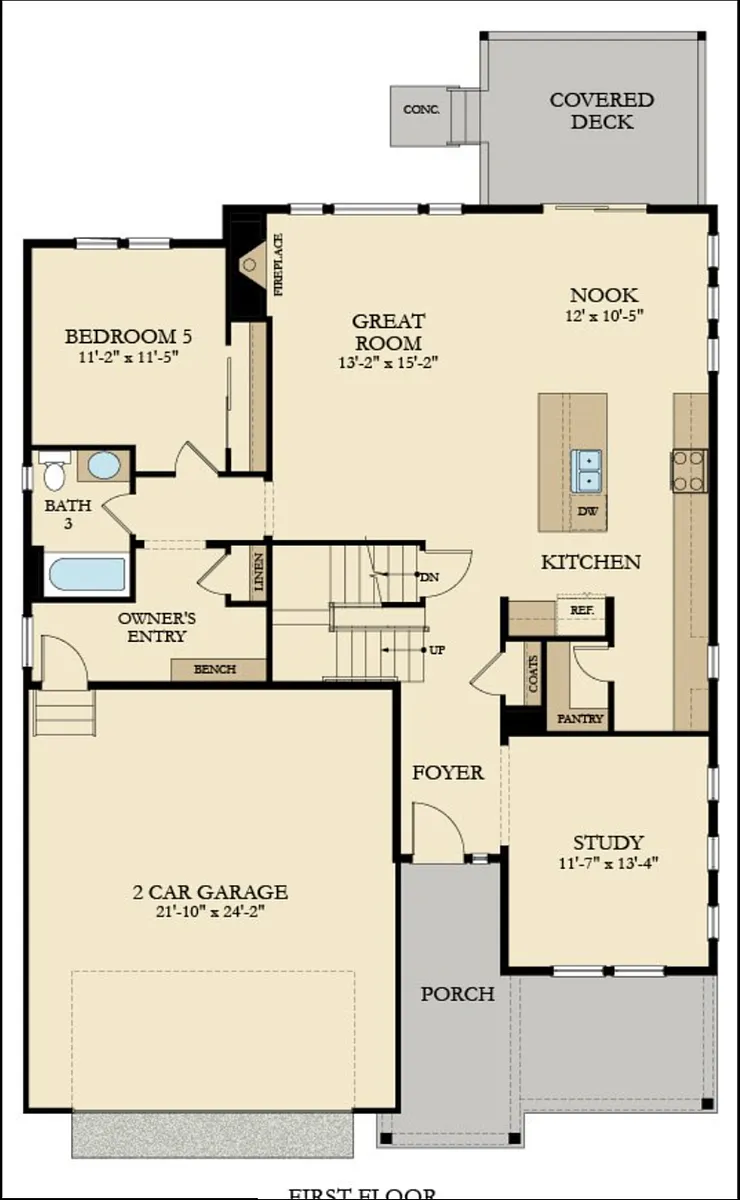 Main floor plan (mirror image) - 502 176th Ave