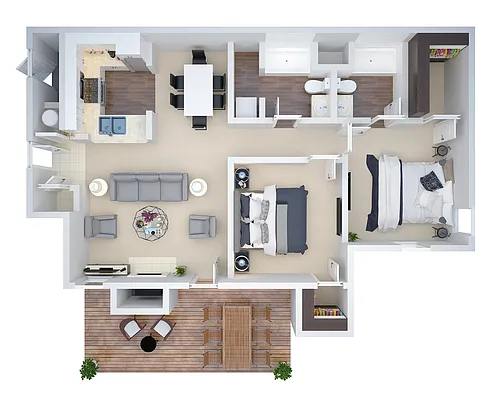 Floor plan 2 Bed/2 Bath (cwb1)