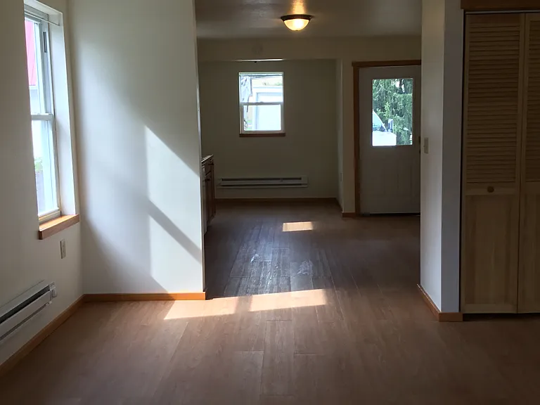 Overview from living room through to kitchen