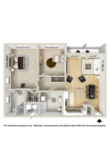 Floor plan Two Bedroom Large