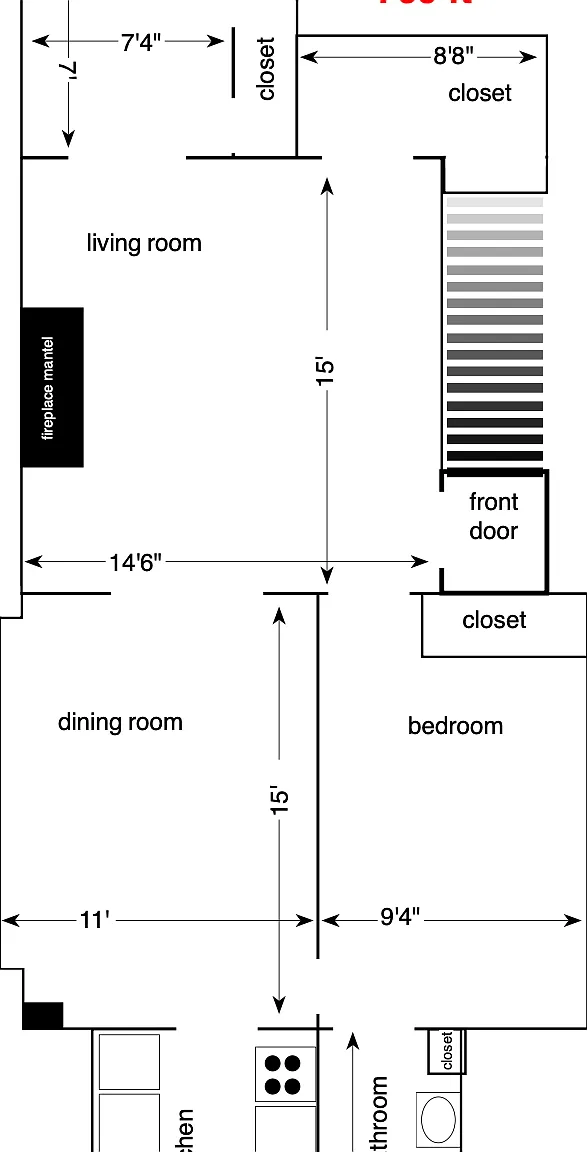 1 bed, 760 sqft, $1,700 — Photo 2
