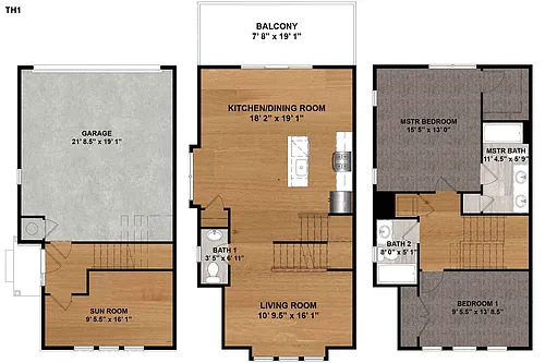 Floor plan Townhome 1