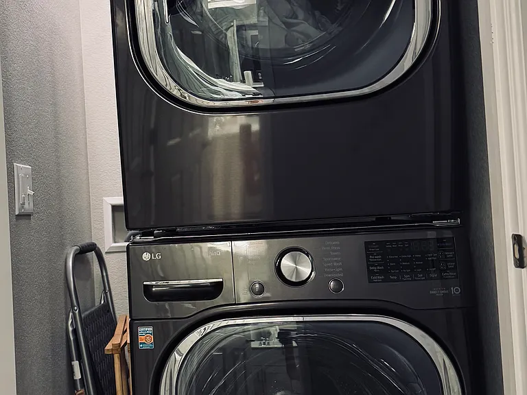 Laundry closet with washer and dryer