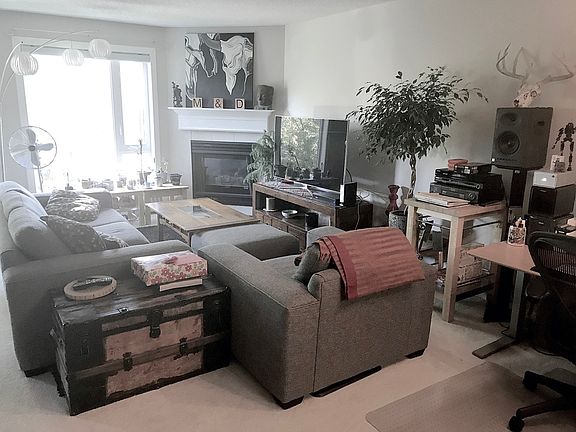 Spacious living room with...