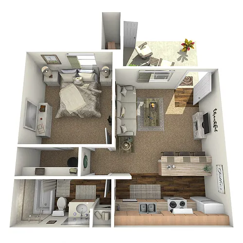 Floor plan 1 Bed 1 Bath