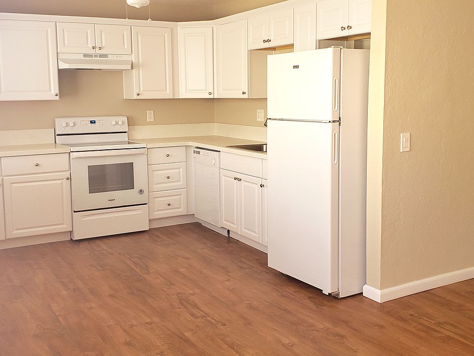 kitchen, some apartments have different color flooring everything else the same