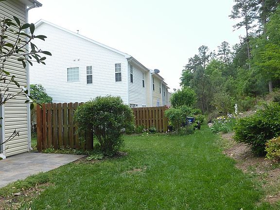 Slate patio - wooded buffer.
