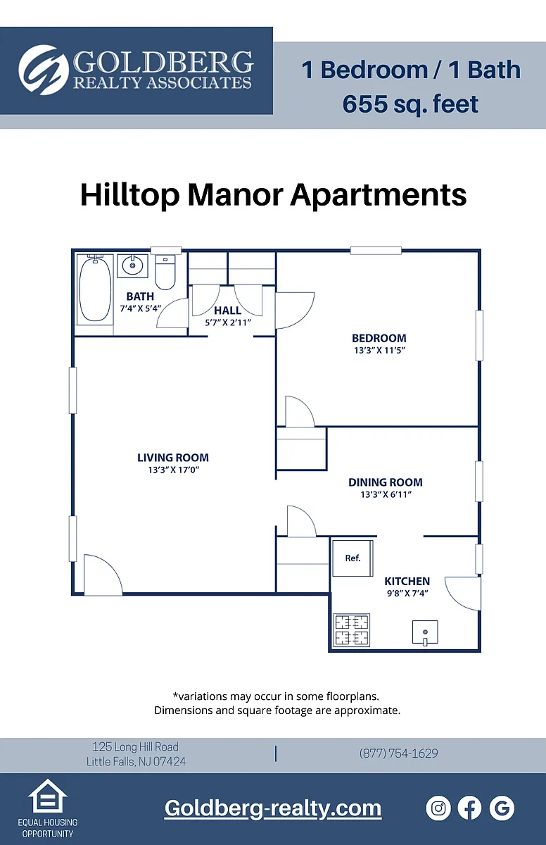 Floor plan One Bedroom Dining Room