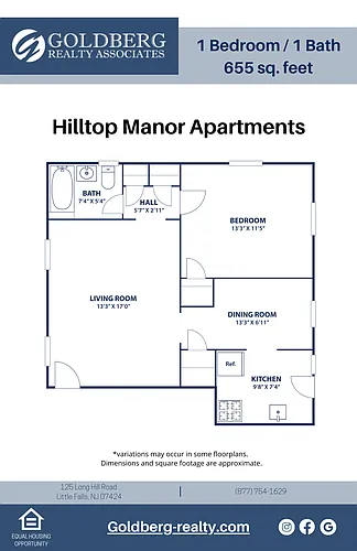 Floor plan One Bedroom Dining Room
