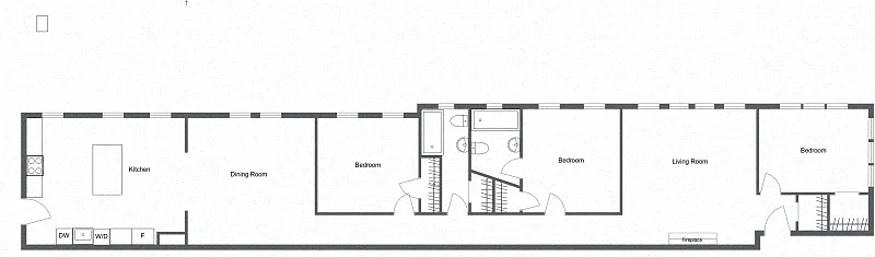 Floor plan The Pasadena, 3 Bedroom 2 Bath