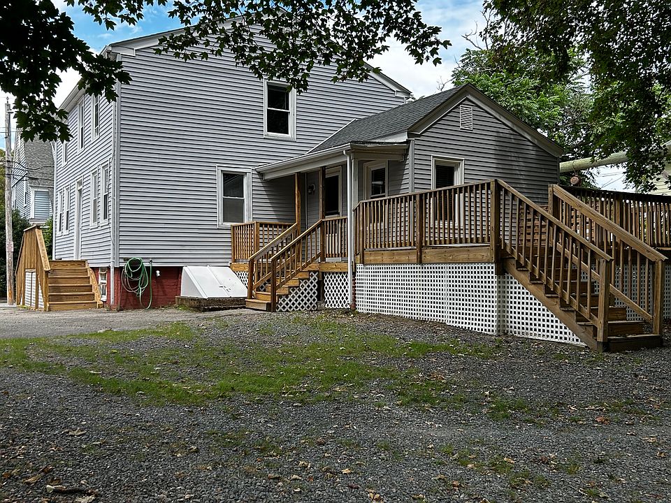 View from back of property, showing updated deck.