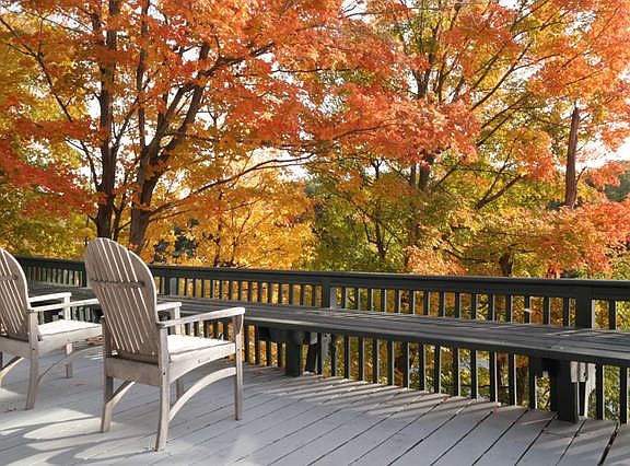 Deck overlooking river