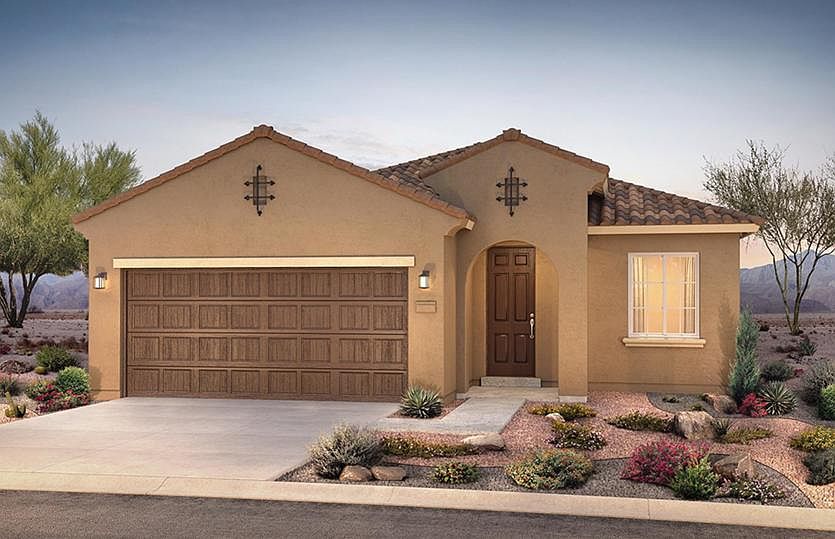 Popular single-story Hewitt home design offers 3 bedrooms and 2 baths with a 2-car garage and flex s