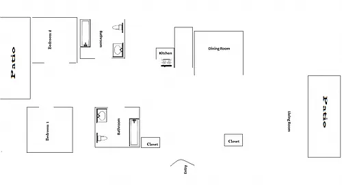 Floor plan 2 Bedroom + 2 Bathroom