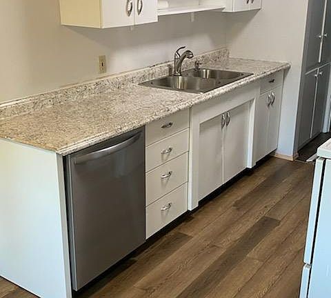 New dishwasher and counter installed