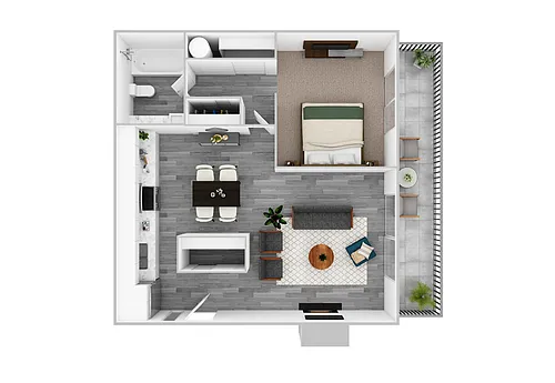 Floor plan 1-Bedroom