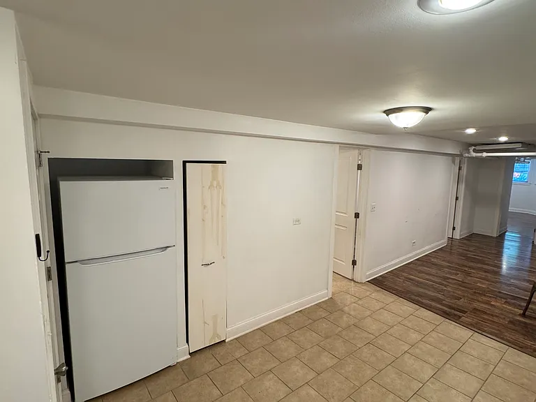 Refrigerator / dining area.
