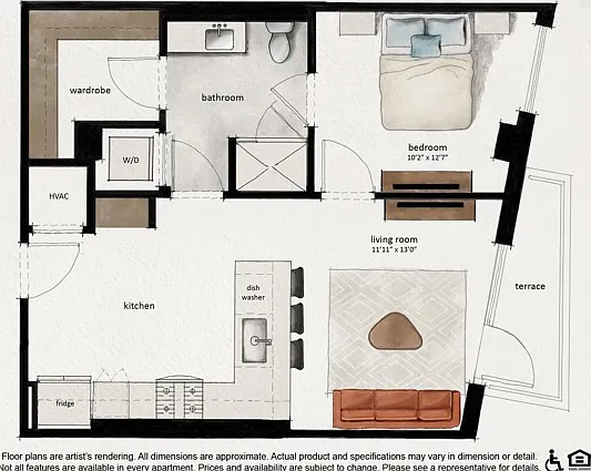 A01 | 1x1 | 669 sq ft A01 | 1x1 | 669 sq ft