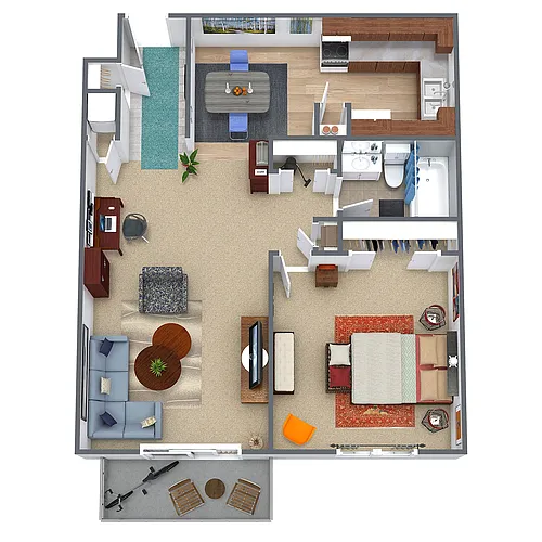 Floor plan 1 Bed/1 Bath - Classic