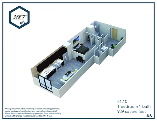 Floor plan 6271.10 ADA EuroOne Bed