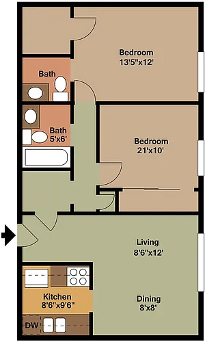 Floor plan 2 bedroom
