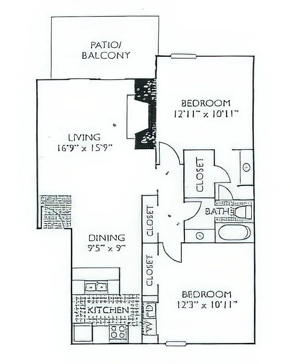 Floor plan 2x1 Flat Large