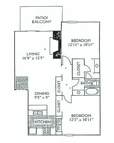 Floor plan 2x1 Flat Large
