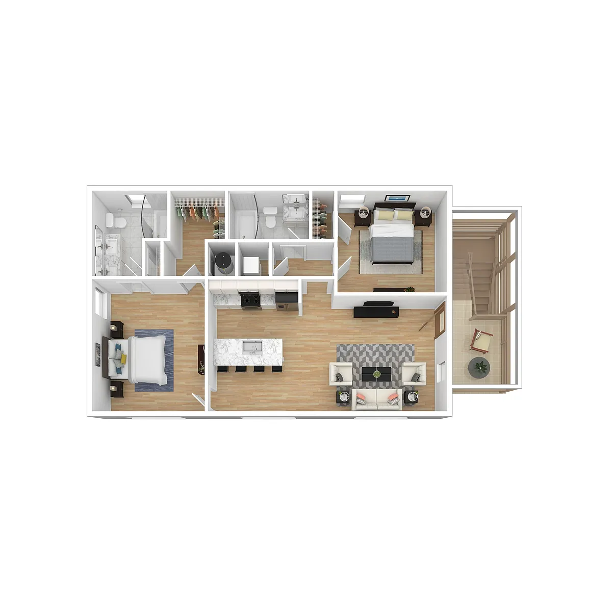 Floor plan 2br Carriage House