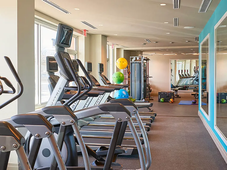 A state-of-the-art fitness studio features strength, cardio and open floor exercise space, as well as Fitness On Demand.