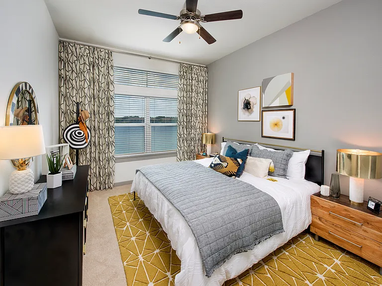 Bedroom with large window