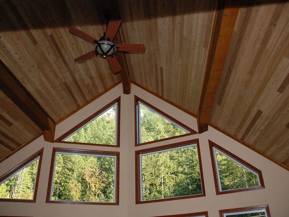Great room ceiling & windows
