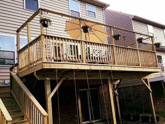 Backyard deck & patio under