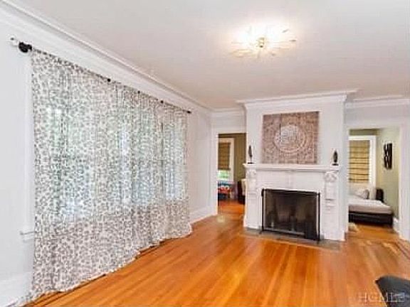 Living Room with wood burning fireplace