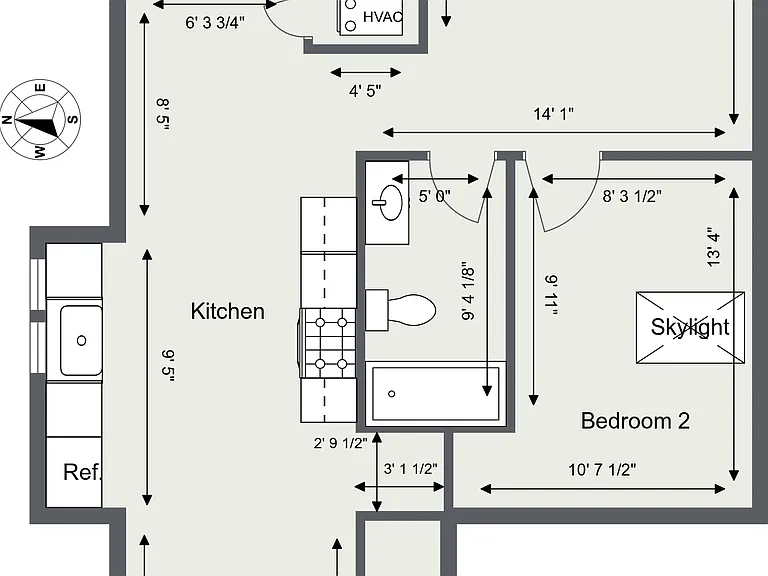 2-D floor apartment layout