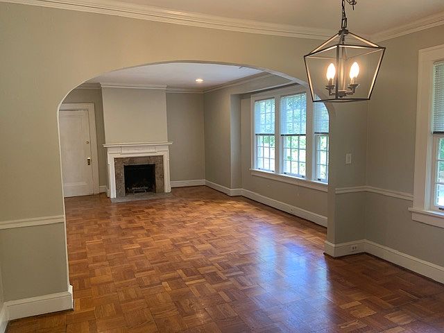 Fireplace from dining room