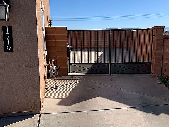 Side of garage. RV parking