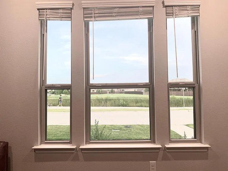Views of grassy area across the street from Study room